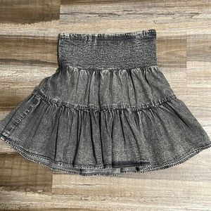 Faux Grey Jean Skirt- Size Small